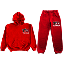 Load image into Gallery viewer, RED &quot;3RD WORLD&quot; HOODIE JOGGER SET
